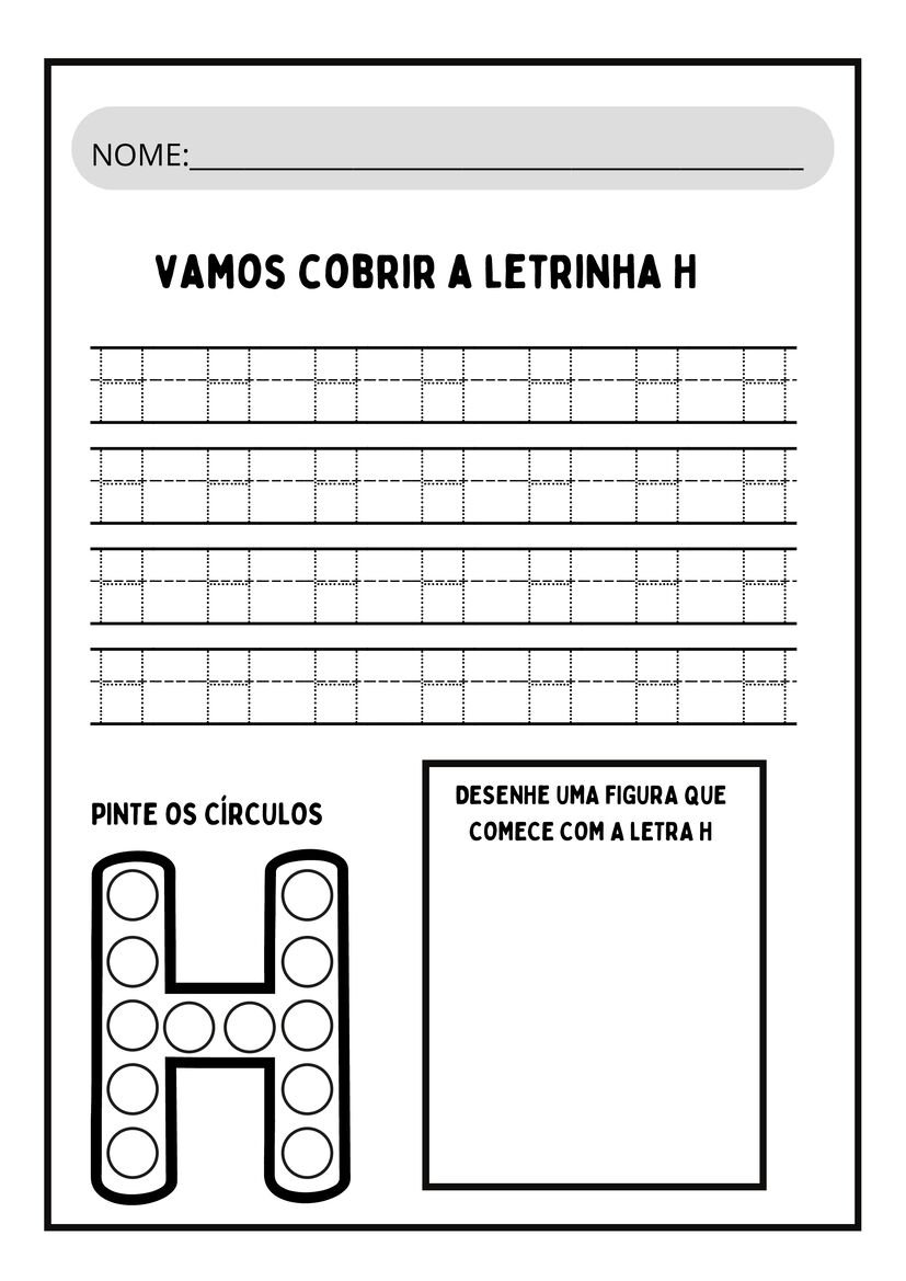 Atividades letra H para imprimir para baixar página 4